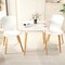 PVC MDF Square Dining Table with Metal Leg, Sturdy and Compact
